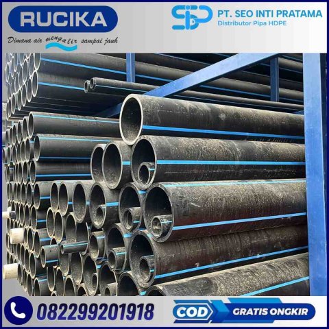 Pipa HDPE Rucika Batangan uk 5" Panjang 6m PN10 - PN16