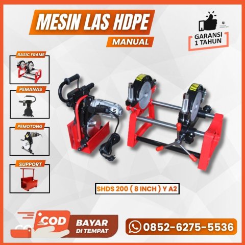 Mesin Las Pipa Hdpe Manual Type SHDS 200 Y A2 ( 50-200mm ) - Mesin Pemanas Penyambung Pipa 8 Inch