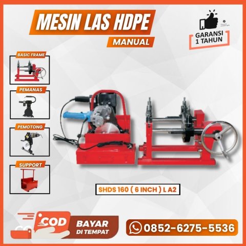 Mesin Las Pipa Hdpe Manual Type SHDS 160 L A2 ( 40-160 ) - Mesin Pemanas Penyambung Pipa 6 Inch