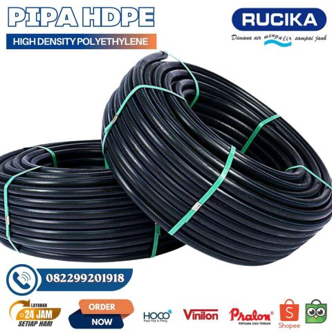 Pipa HDPE Rucika uk 3/4" 25mm Panjang 100m  PN16