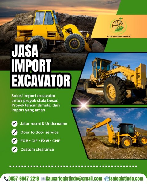 Jasa Import Excavator Baru & Bekas Terpercaya