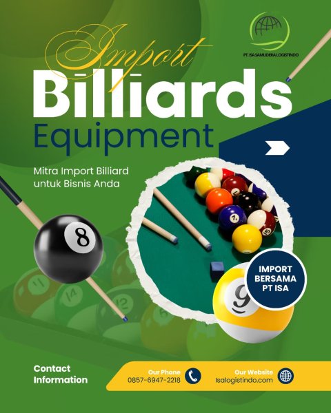 Jasa Import Billiards China D2D – PT ISA SAMUDERA LOGISTINDO