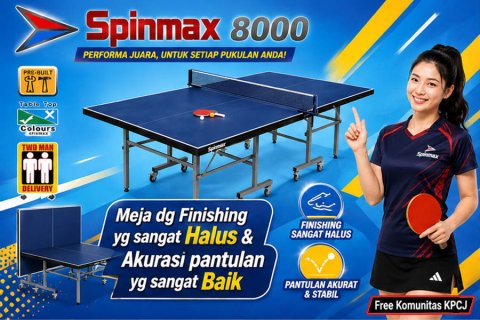 Tenis meja pingpong merk SPINMAX 8000