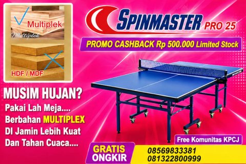Tenis meja pingpong merk SPINMASTER PRO 25