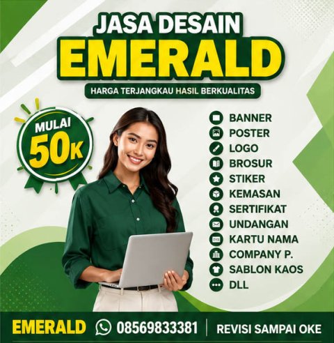Jasa Desain Grafis Emerald – Berkualitas, Terjangkau, dan Siap Revisi!