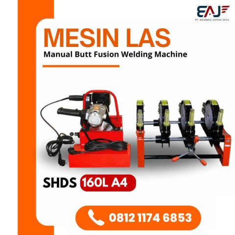 Jual Mesin Las Hdpe Manual SHDS 160L A4 40-160mm | Manual Butt Fusion Machine 4 Clamp